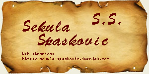Sekula Spasković vizit kartica